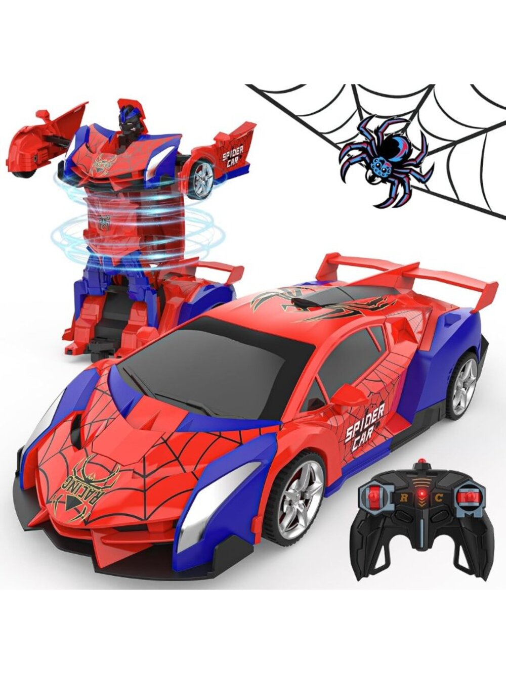 Transforming Remote Control Car & Robot Toy for Boys 3-12, 1:18 Scale, 360°